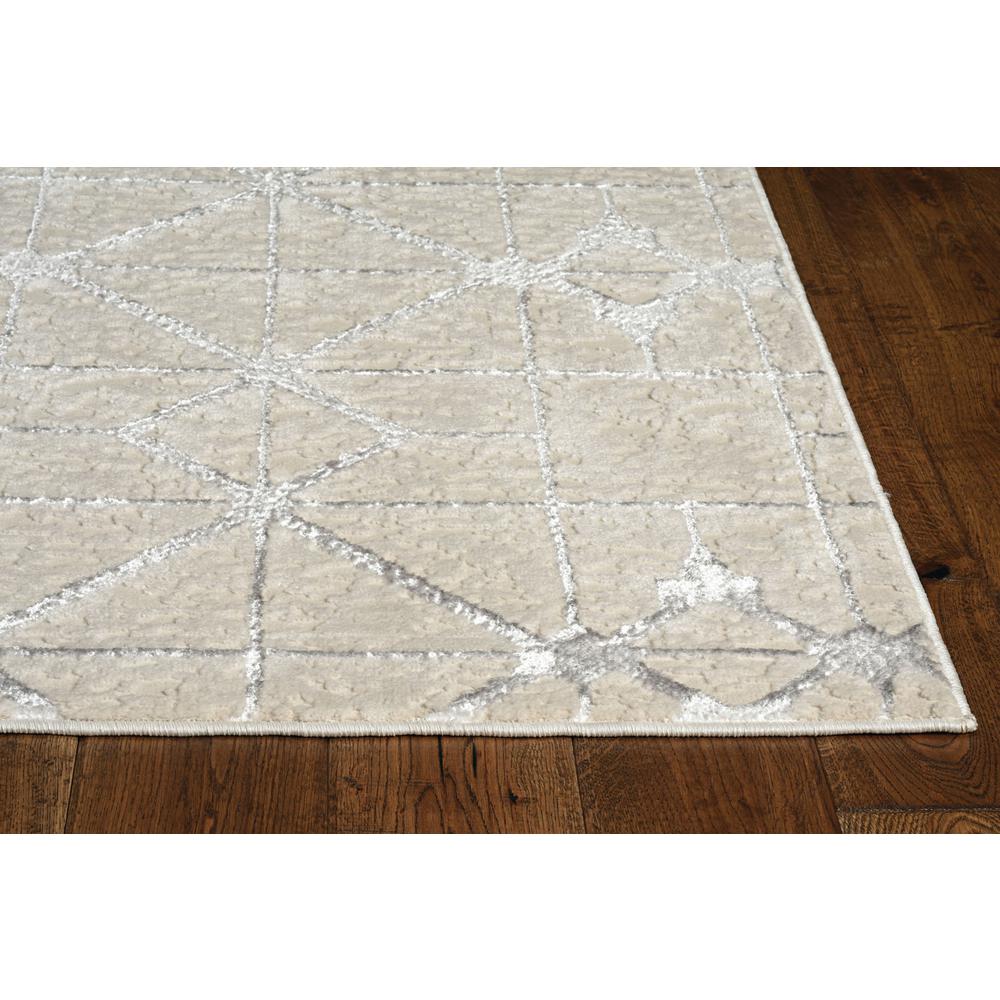 3'x5' Ivory Silver Machine Woven Geometric Indoor Area Rug - 375028. Picture 3