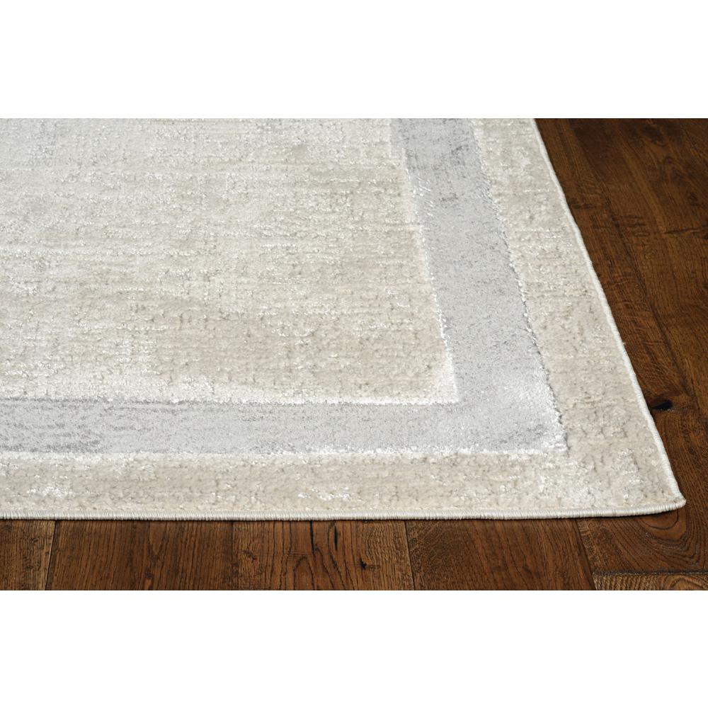 10'x13' Ivory Silver Machine Woven Bordered Indoor Area Rug - 375037. Picture 4
