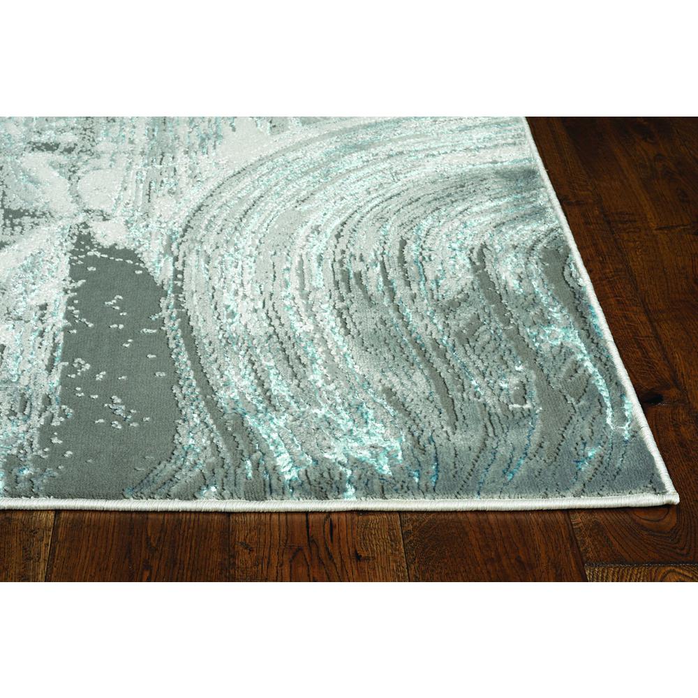 3' x 5' Silver or Blue Abstract Brushstrokes Area Rug - 375038. Picture 1