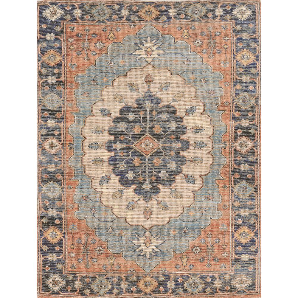 3'x5' Blue Hand Woven Oval Medallion Indoor Area Rug - 375078. Picture 1