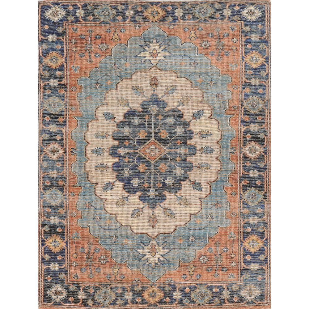 5'x7' Blue Hand Woven Floral Medallion Indoor Area Rug - 375079. Picture 2