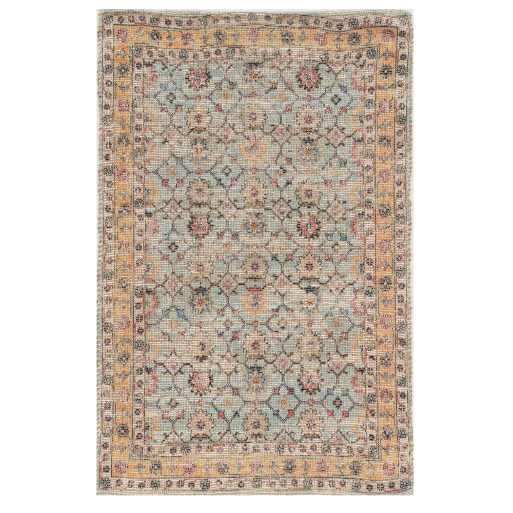 2'x4' Spa Green Hand Woven Floral Indoor Accent Rug - 375082. Picture 1