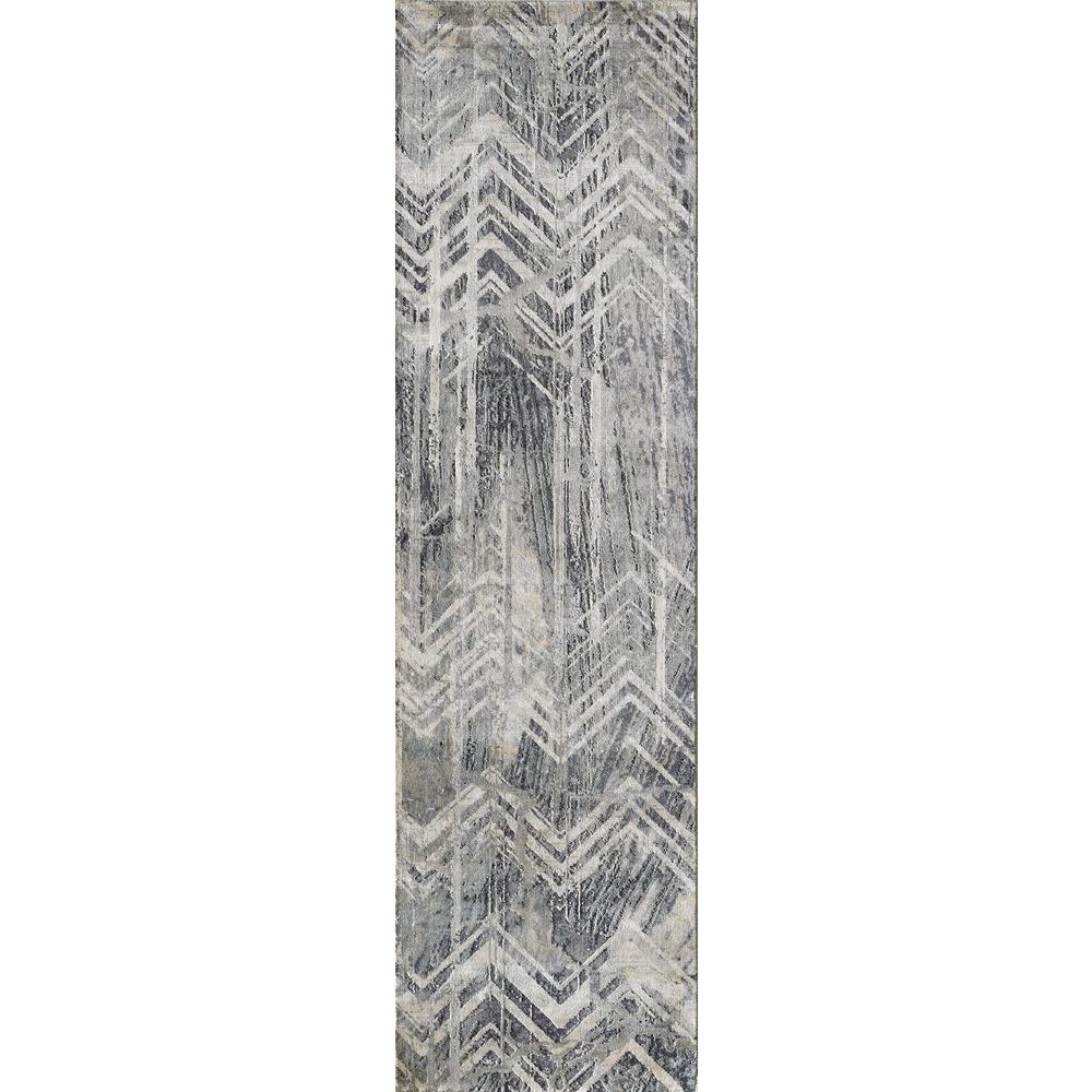63" X 91" Grey Polyester or  Viscose Rug - 375127. Picture 1