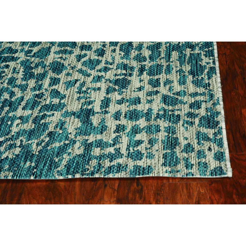 3'x4' Teal Machine Woven UV Treated Animal Print Indoor Outdoor Accent Rug - 375198. Picture 1