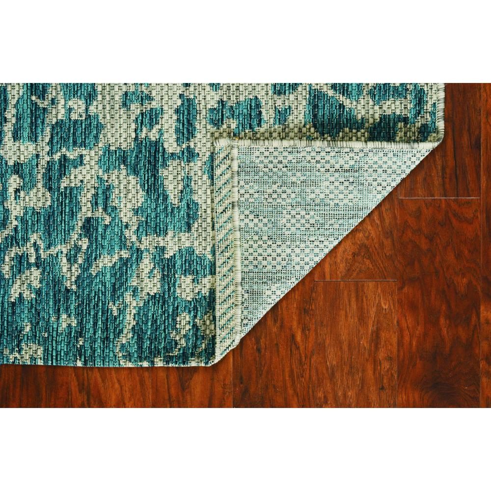 3'x4' Teal Machine Woven UV Treated Animal Print Indoor Outdoor Accent Rug - 375198. Picture 5