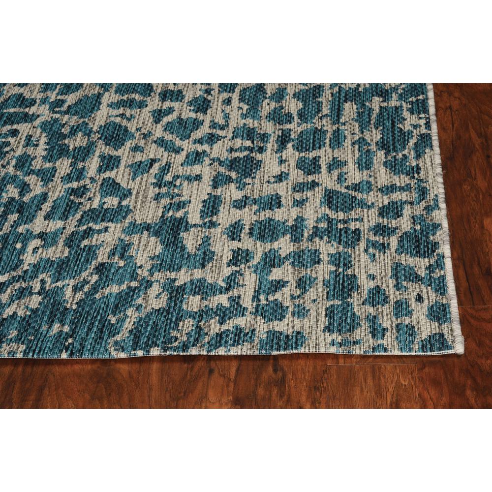 3'x5' Teal Machine Woven UV Treated Animal Print Indoor Outdoor Area Rug - 375199. Picture 2