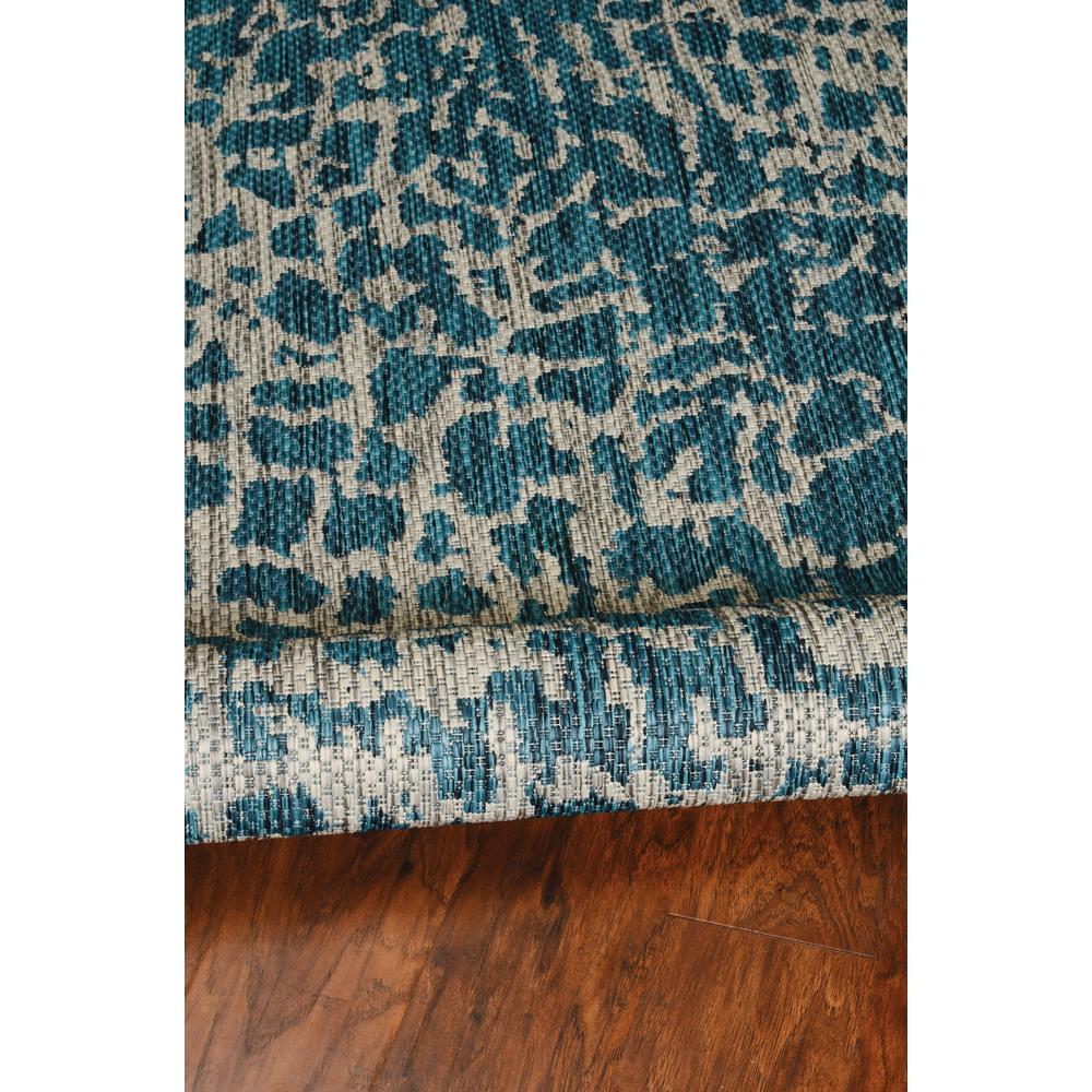 3'x5' Teal Machine Woven UV Treated Animal Print Indoor Outdoor Area Rug - 375199. Picture 4