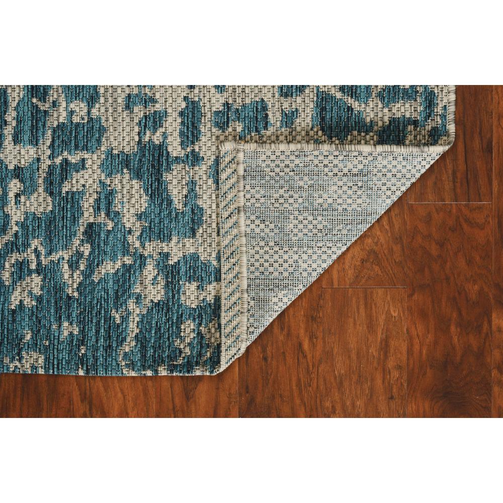 3'x5' Teal Machine Woven UV Treated Animal Print Indoor Outdoor Area Rug - 375199. Picture 5