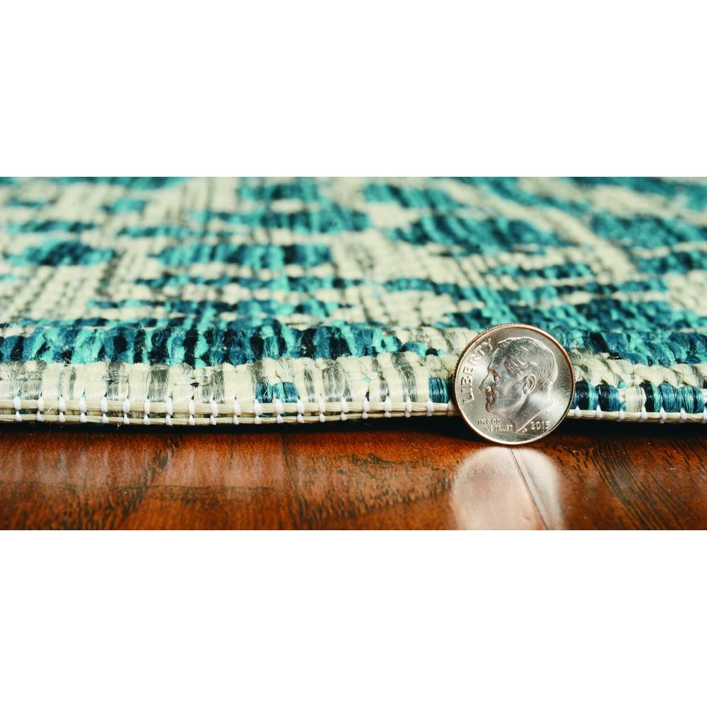 8'x11' Teal Machine Woven UV Treated Animal Print Indoor Outdoor Area Rug - 375201. Picture 3