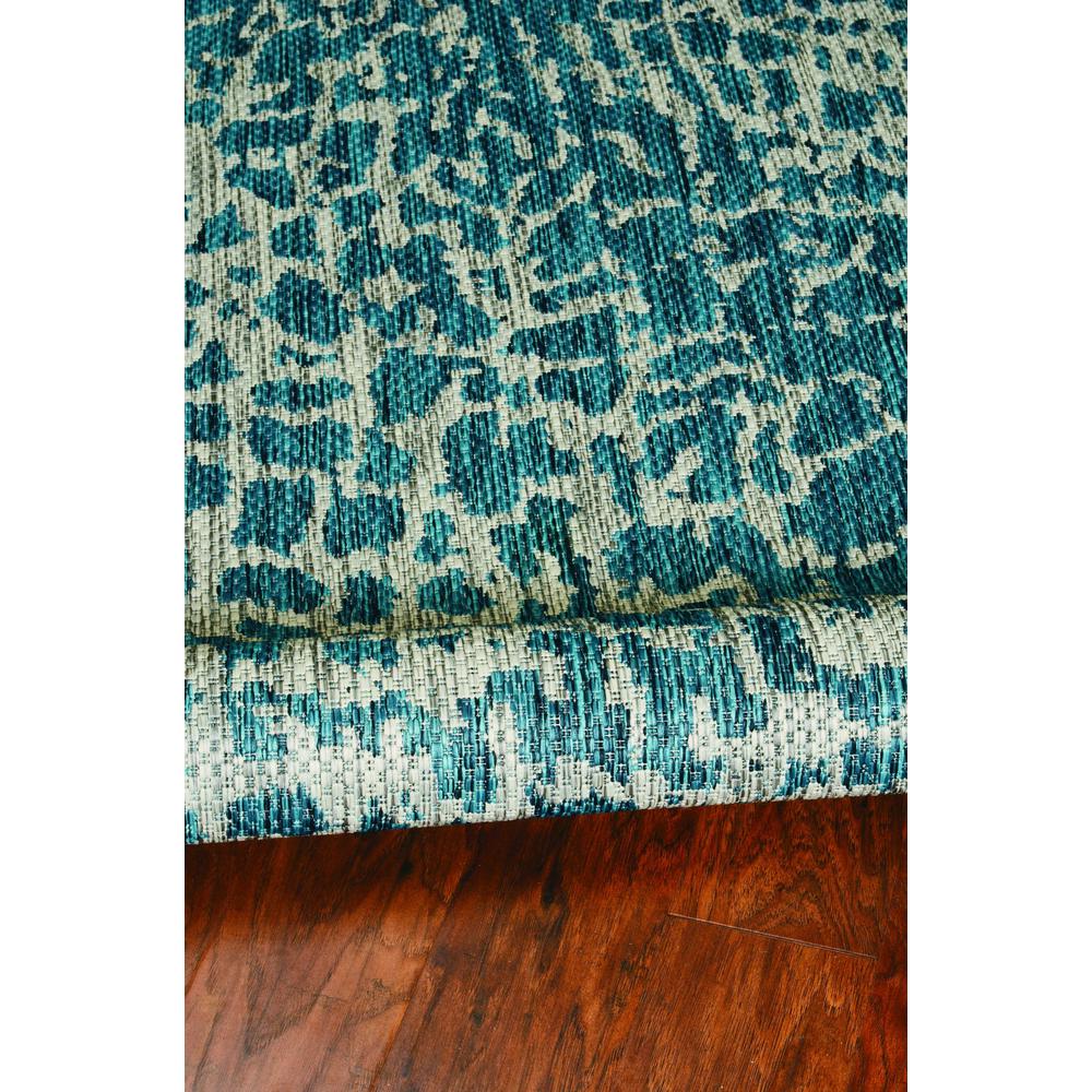 8'x11' Teal Machine Woven UV Treated Animal Print Indoor Outdoor Area Rug - 375201. Picture 4