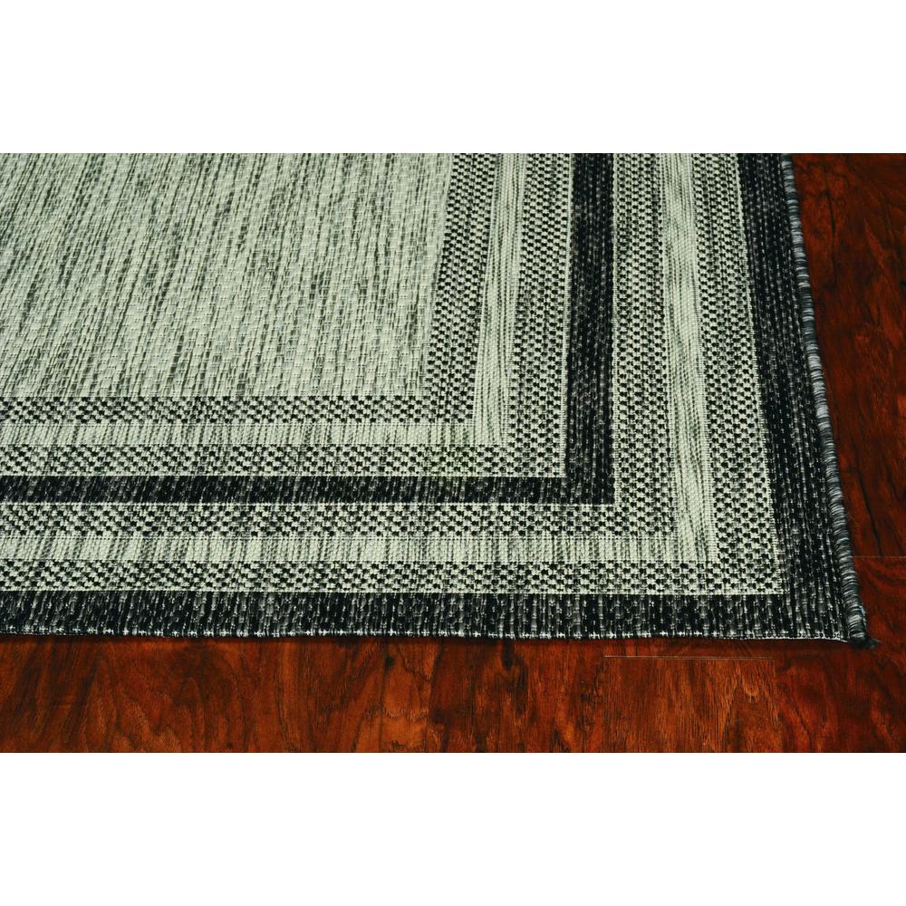 3'x4' Grey Machine Woven UV Treated Bordered Indoor Outdoor Accent Rug - 375208. Picture 1