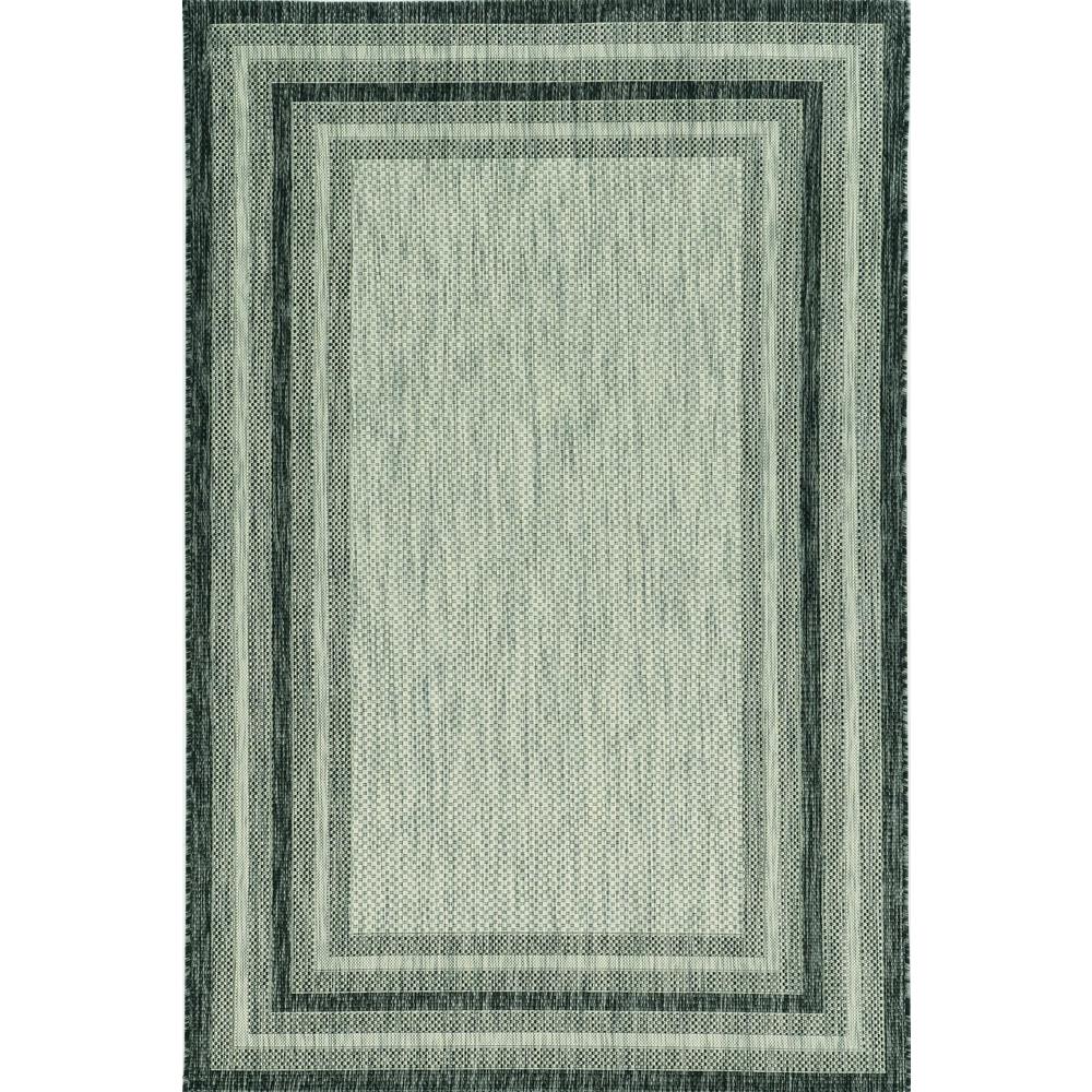 3'x4' Grey Machine Woven UV Treated Bordered Indoor Outdoor Accent Rug - 375208. Picture 2