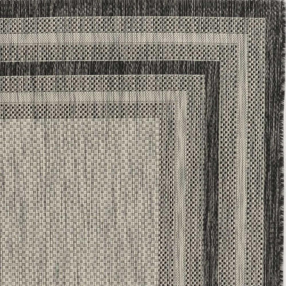 3'x4' Grey Machine Woven UV Treated Bordered Indoor Outdoor Accent Rug - 375208. Picture 6