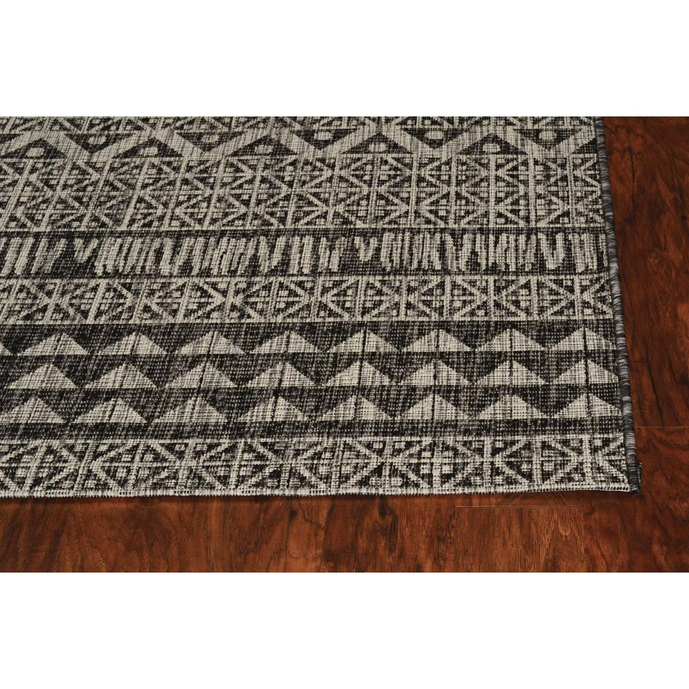 3'x4' Charcoal Machine Woven UV Treated Tribal Indoor Outdoor Accent Rug - 375218. Picture 3