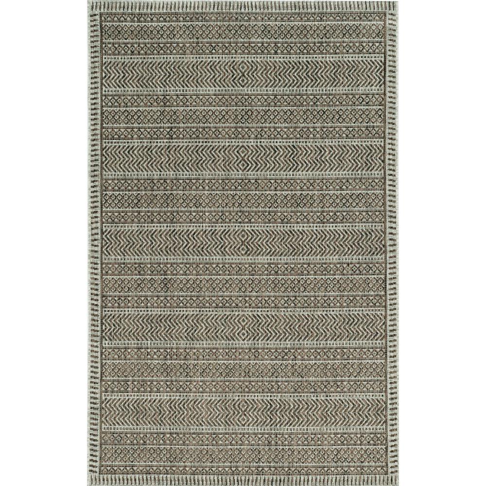 8' x 11' Mocha Geometric Patterns Indoor Area Rug - 375225. Picture 2