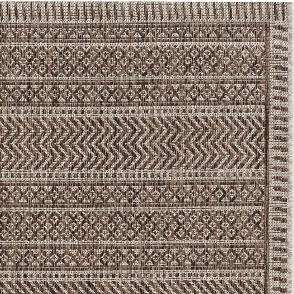 8' x 11' Mocha Geometric Patterns Indoor Area Rug - 375225. Picture 5