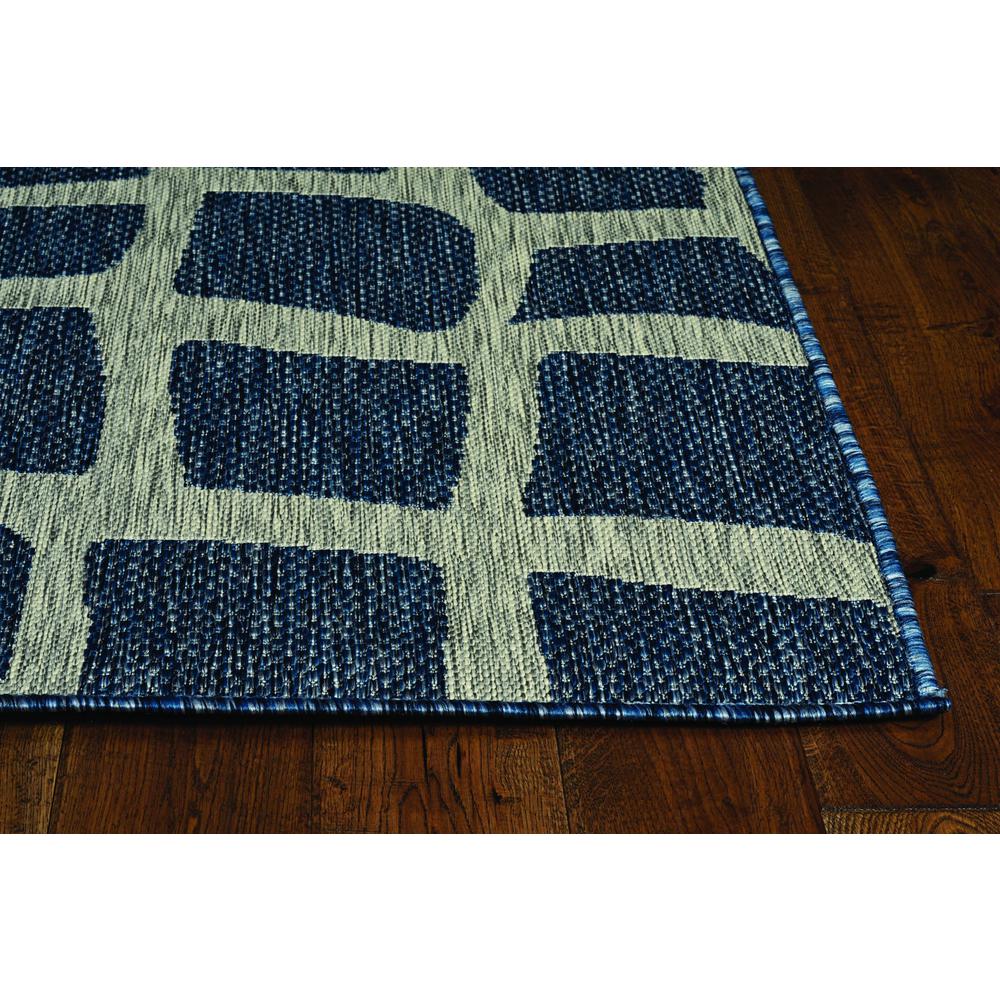 3'x4' Blue Grey Machine Woven UV Treated Abstract Indoor Outdoor Accent Rug - 375227. The main picture.