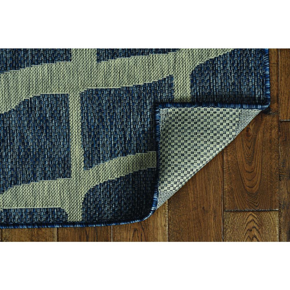 3'x4' Blue Grey Machine Woven UV Treated Abstract Indoor Outdoor Accent Rug - 375227. Picture 3