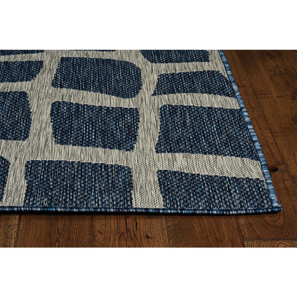 3'x5' Blue Grey Machine Woven UV Treated Abstract Indoor Outdoor Area Rug - 375228. Picture 2