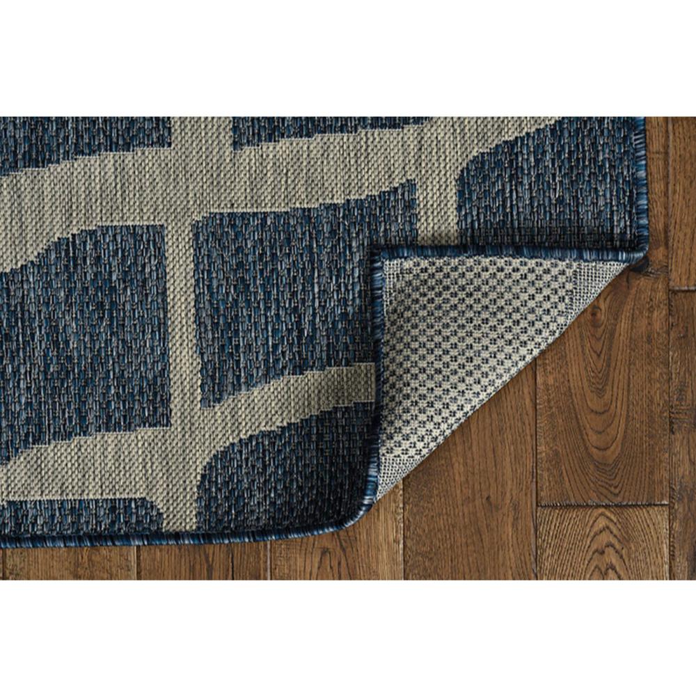 3'x5' Blue Grey Machine Woven UV Treated Abstract Indoor Outdoor Area Rug - 375228. Picture 3