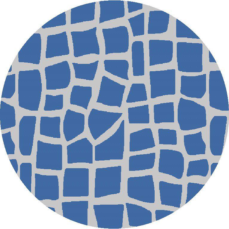 8' Blue Grey Machine Woven UV Treated Animal Print Indoor Outdoor Round Area Rug - 375231. Picture 1