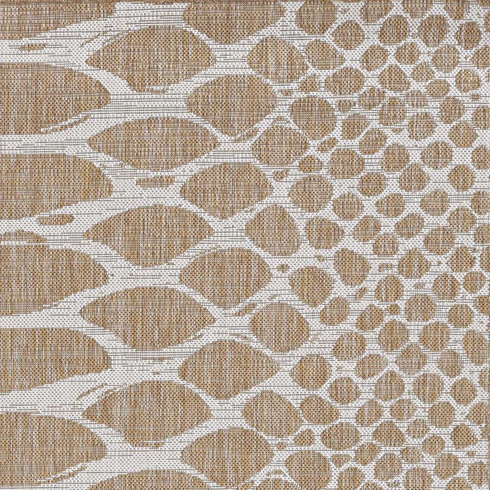3'x4' Ivory Machine Woven UV Treated Snake Print Indoor Outdoor Accent Rug - 375247. Picture 3