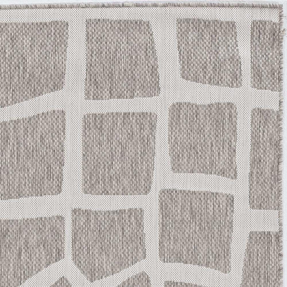 8' x 11' Ivory or Grey Abstract Tiles Indoor Area Rug - 375255. Picture 1