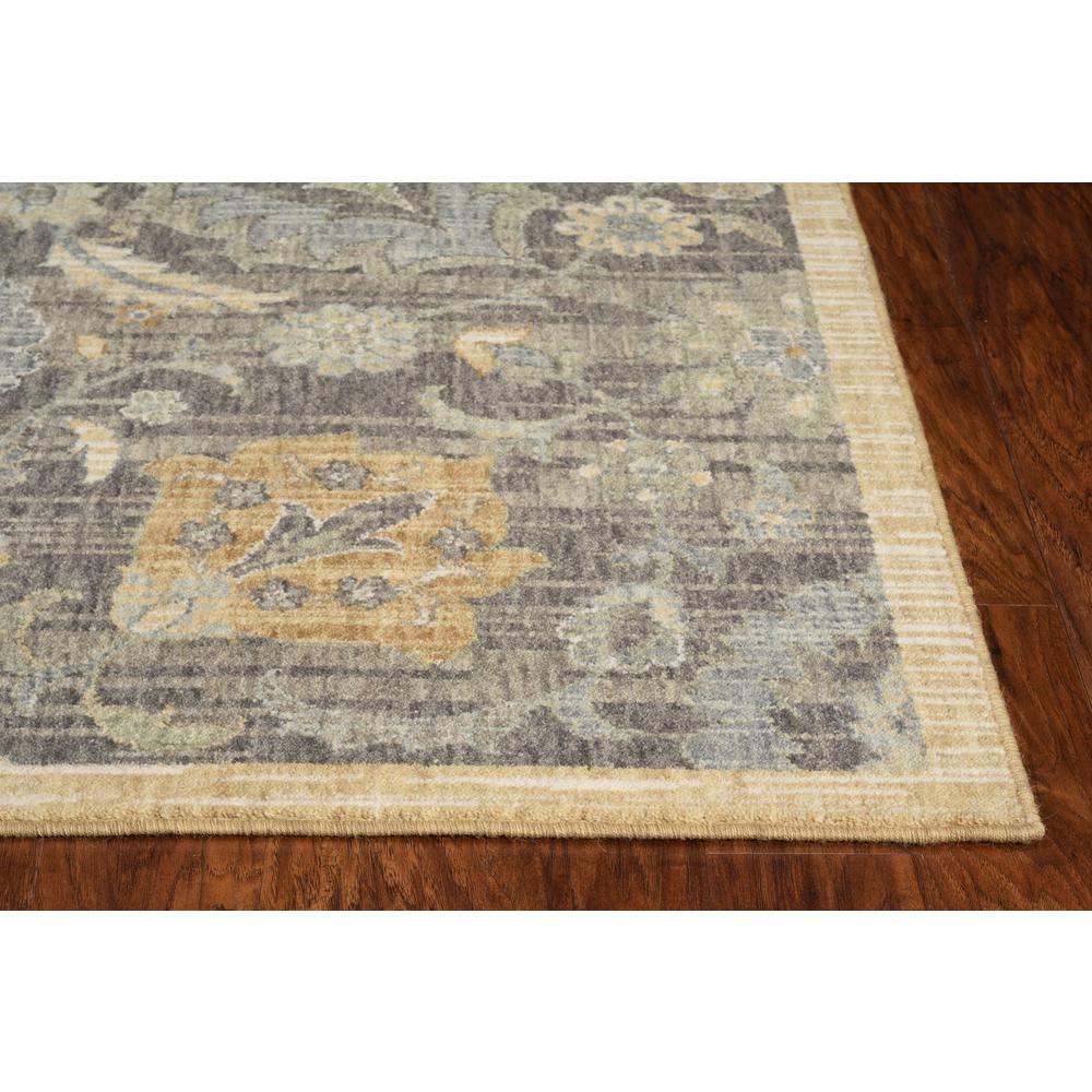 2'x3' Taupe Machine Woven Vintage Floral Traditional Indoor Accent Rug - 375283. Picture 3