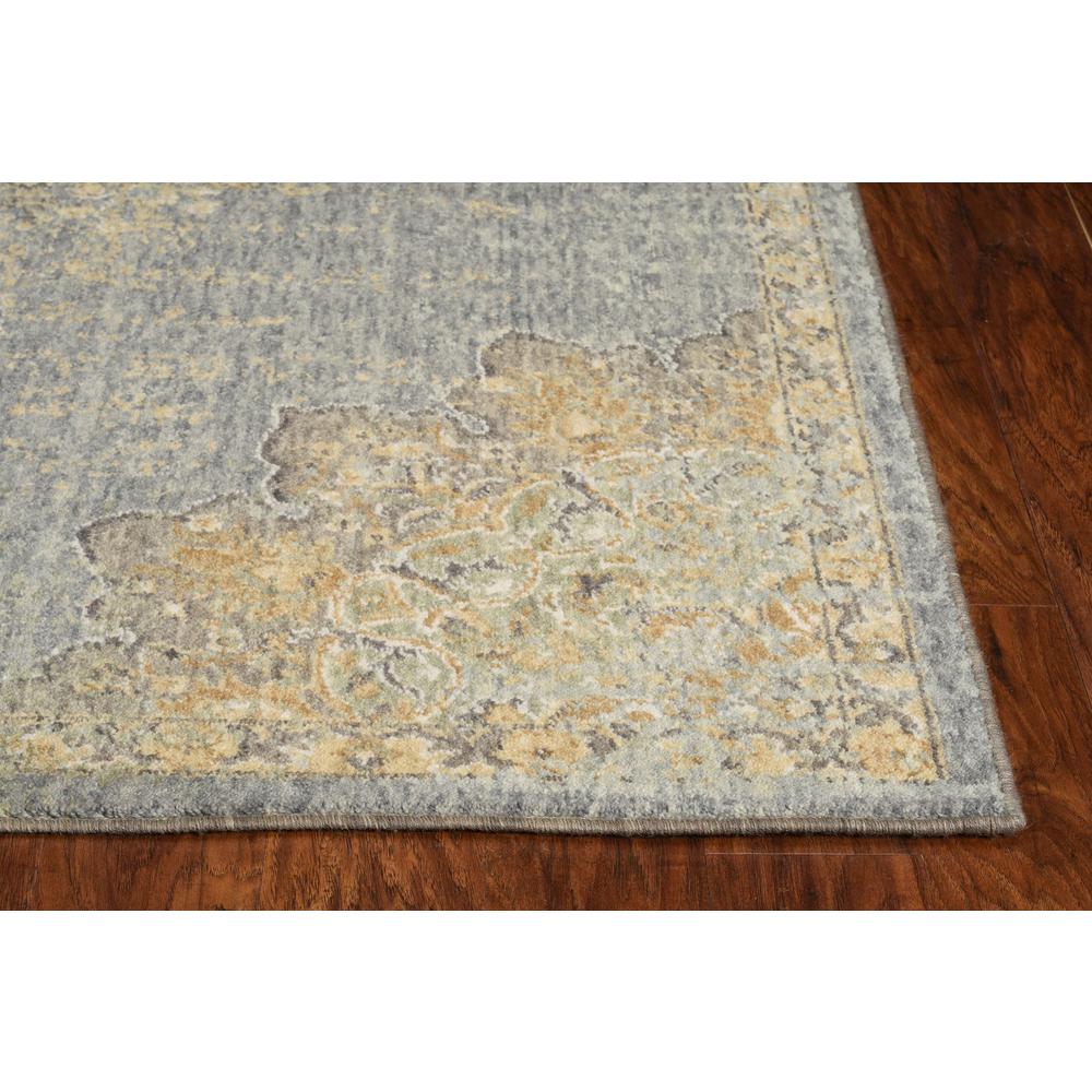 8' Slate Grey Machine Woven Vintage Traditional Indoor Runner Rug - 375298. Picture 3