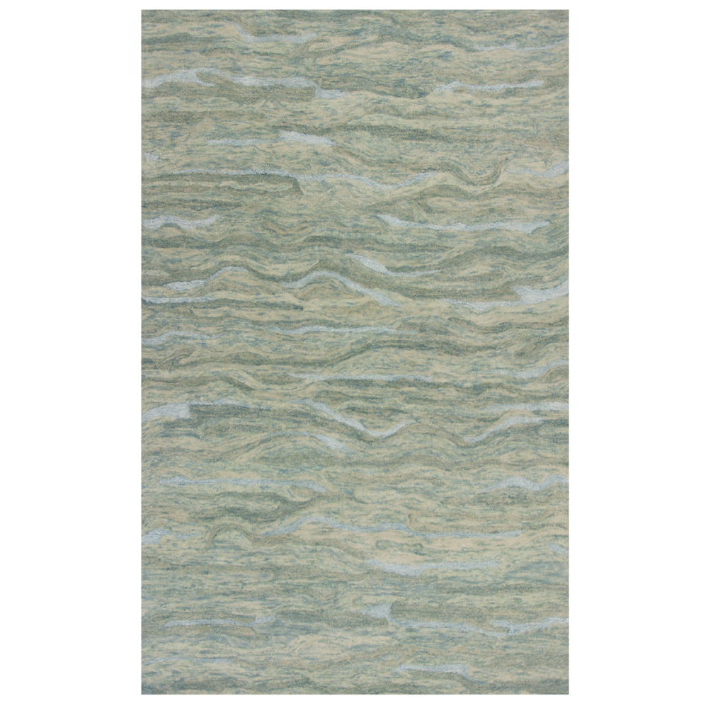 5'x7' Seafoam Blue Hand Tufted Abstract Indoor Area Rug - 375348. Picture 1