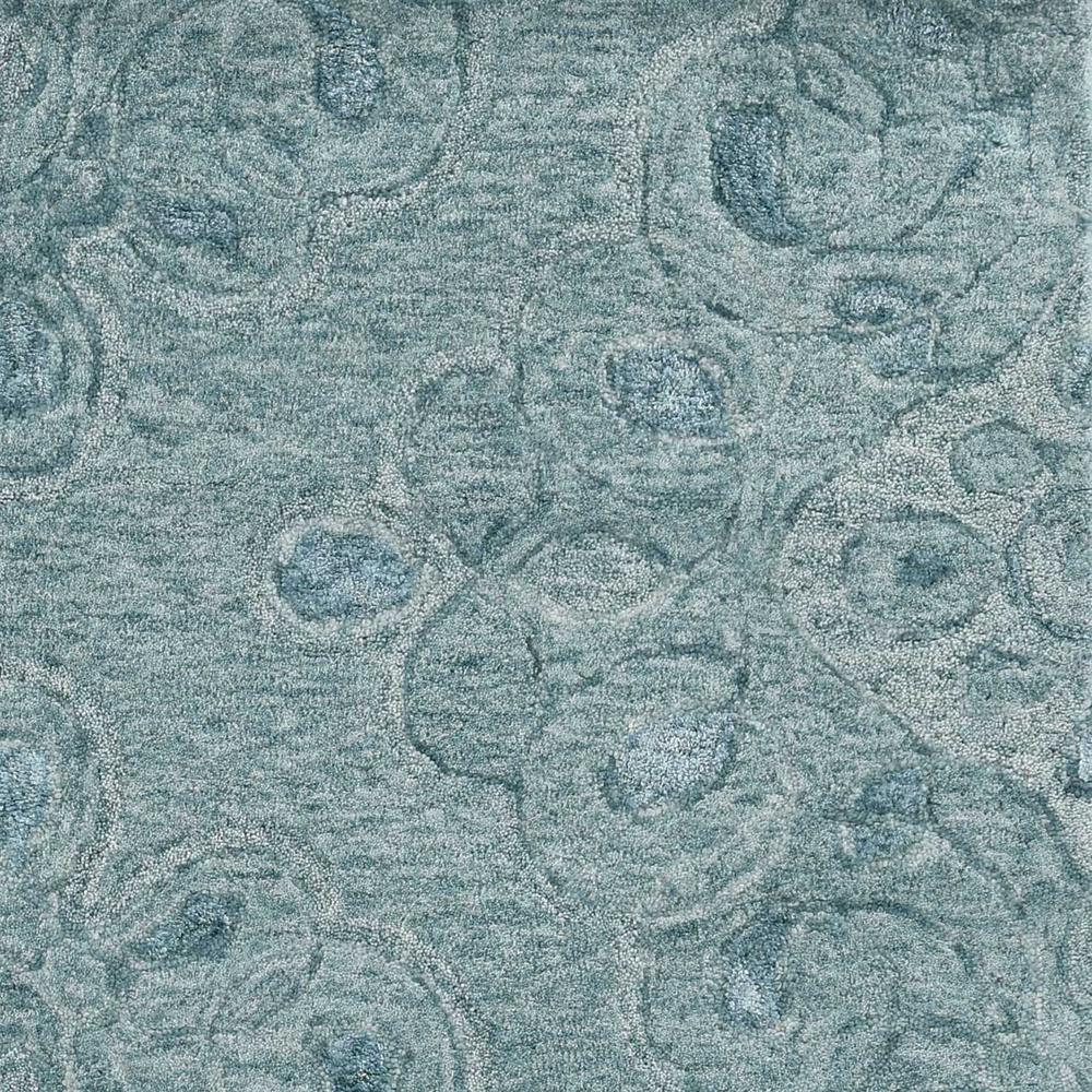 9'x12' Seafoam Blue Hand Tufted Floral Indoor Area Rug - 375362. Picture 1