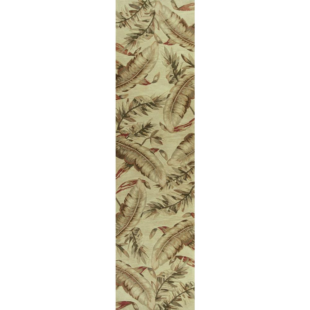 4'x6' Ivory Hand Tufted Tropical Leaves Indoor Area Rug - 375473. Picture 1
