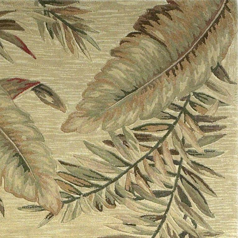 4'x6' Ivory Hand Tufted Tropical Leaves Indoor Area Rug - 375473. Picture 2