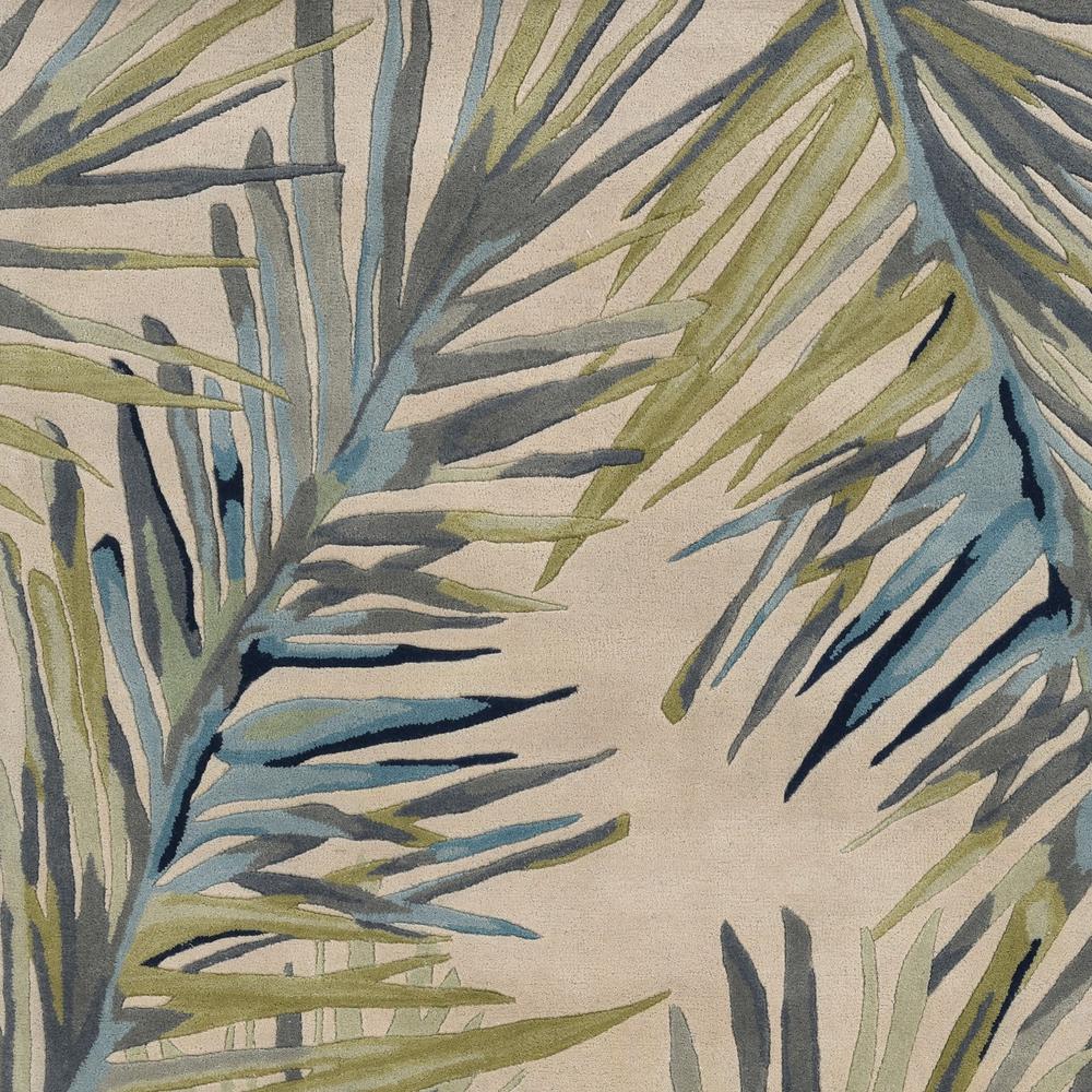 8'x10' Ivory Hand Tufted Tropical Palms Indoor Area Rug - 375491. Picture 2