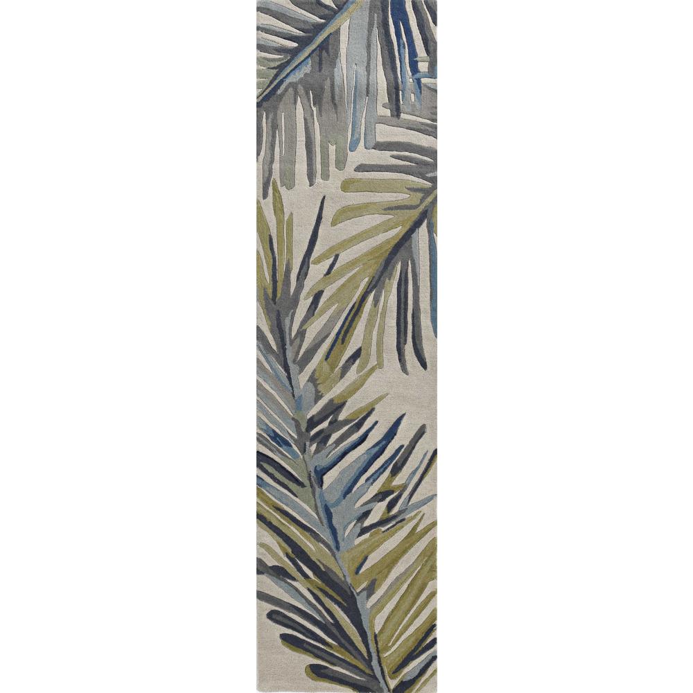 8'x10' Ivory Hand Tufted Tropical Palms Indoor Area Rug - 375491. Picture 3