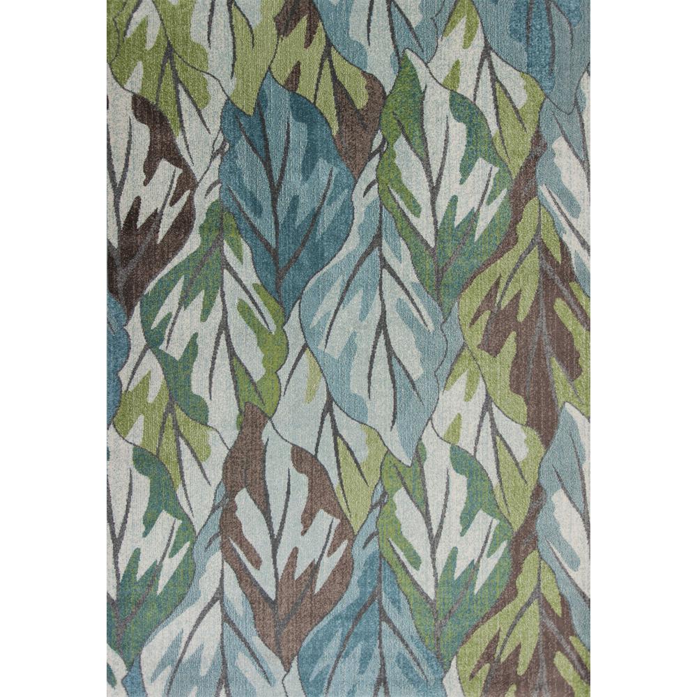 3' x 5' Blue or Green Leaves Area Rug - 375507. Picture 2