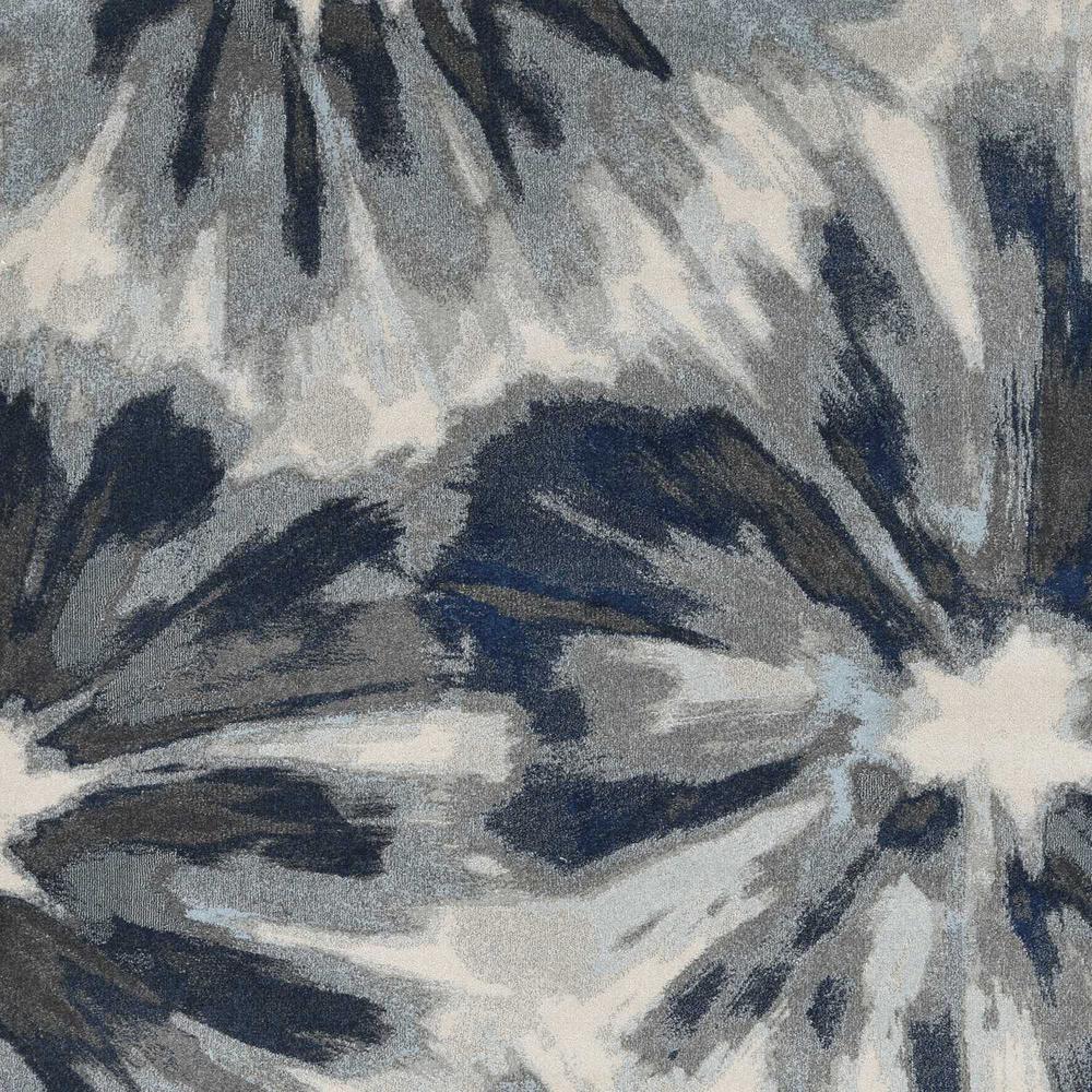 5'x8' Ivory Blue Machine Woven Floral Indoor Area Rug - 375520. Picture 1