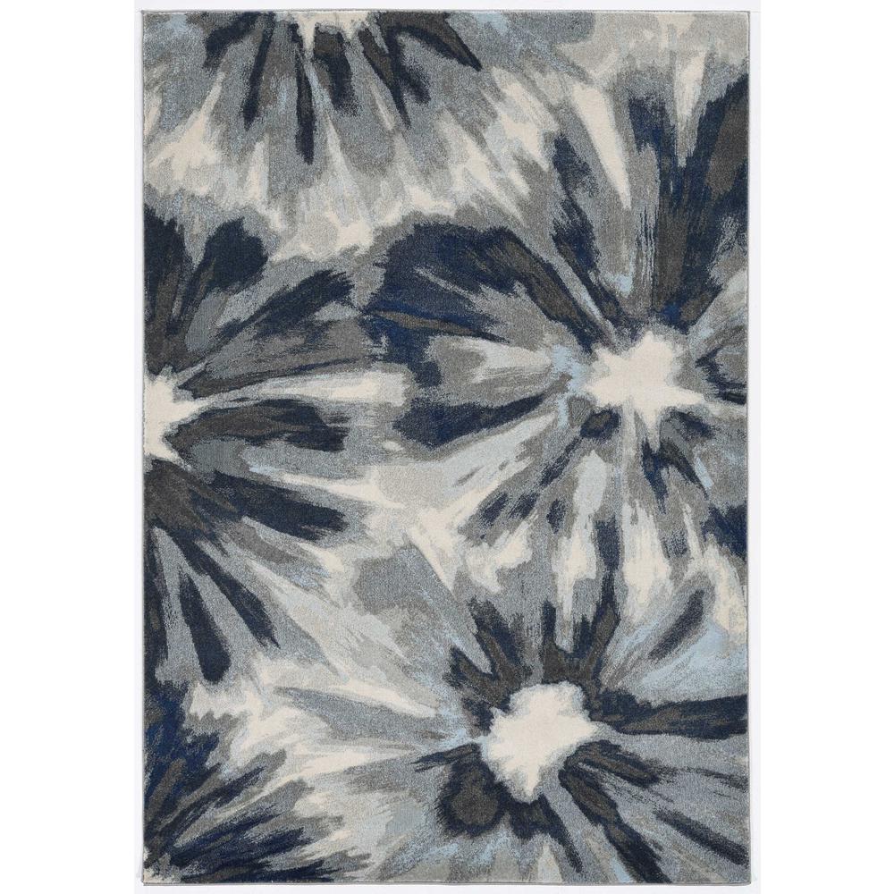 5'x8' Ivory Blue Machine Woven Floral Indoor Area Rug - 375520. Picture 2