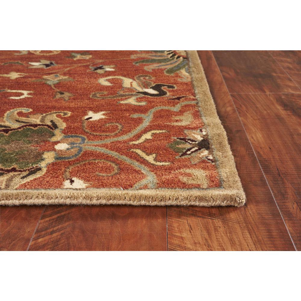 8'x11' Sienna Orange Hand Tufted Traditional Floral Indoor Area Rug - 375527. Picture 2