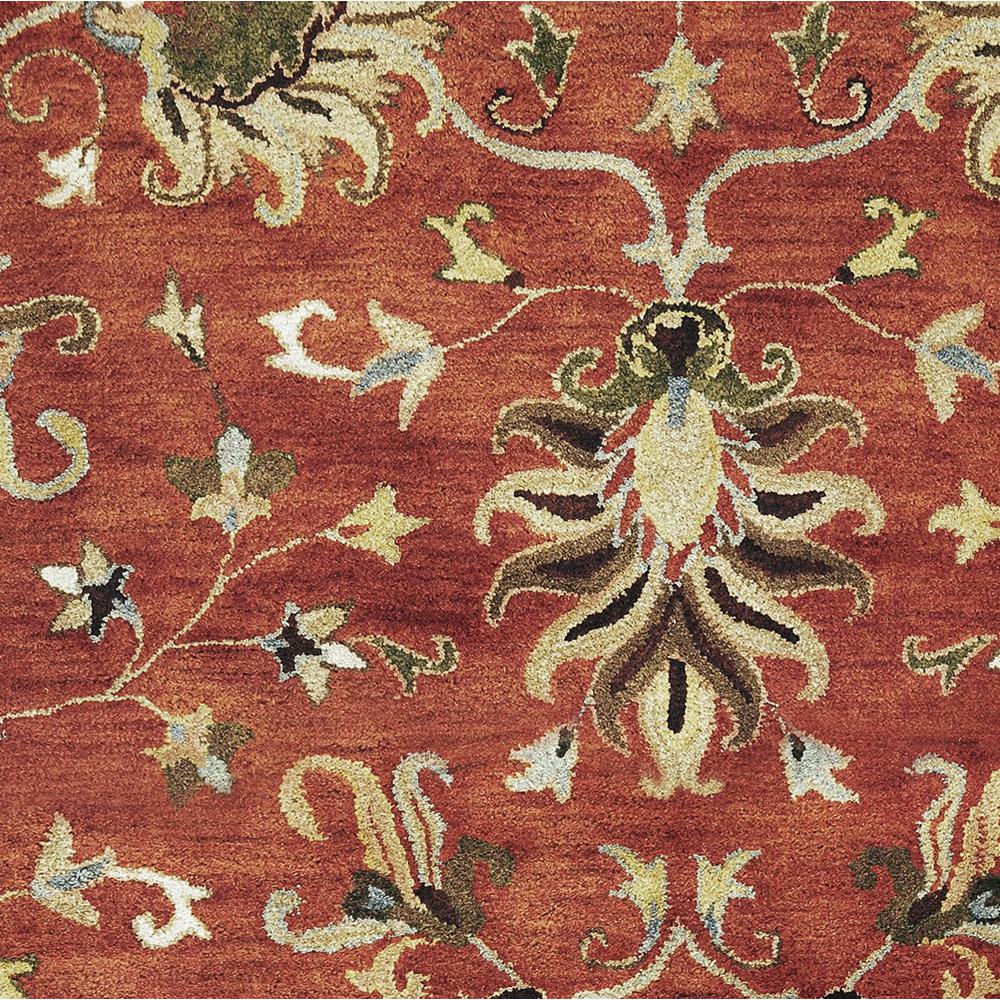 8'x11' Sienna Orange Hand Tufted Traditional Floral Indoor Area Rug - 375527. Picture 4