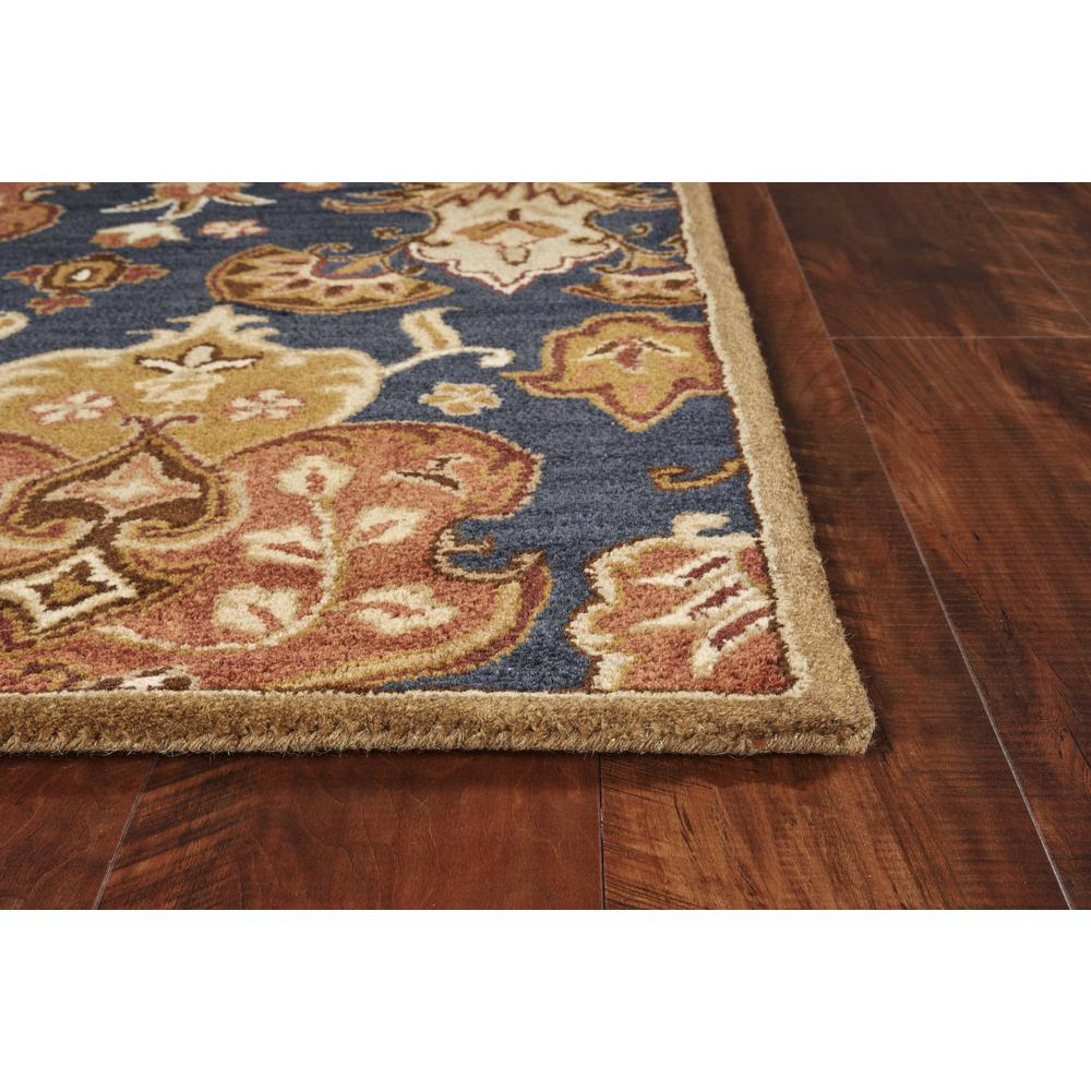 3'x5' Navy Blue Hand Tufted Wool Traditional Floral Indoor Area Rug - 375535. Picture 2