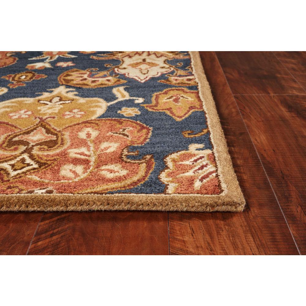 9'x13' Navy Blue Hand Tufted Floral Indoor Area Rug - 375539. Picture 6