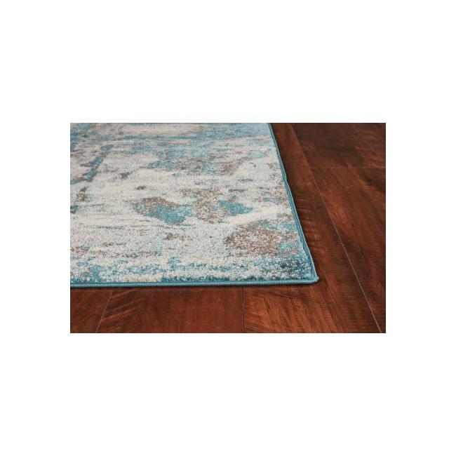 8'x10' Ivory Teal Machine Woven Abstract Watercolor Indoor Area Rug - 375597. Picture 2