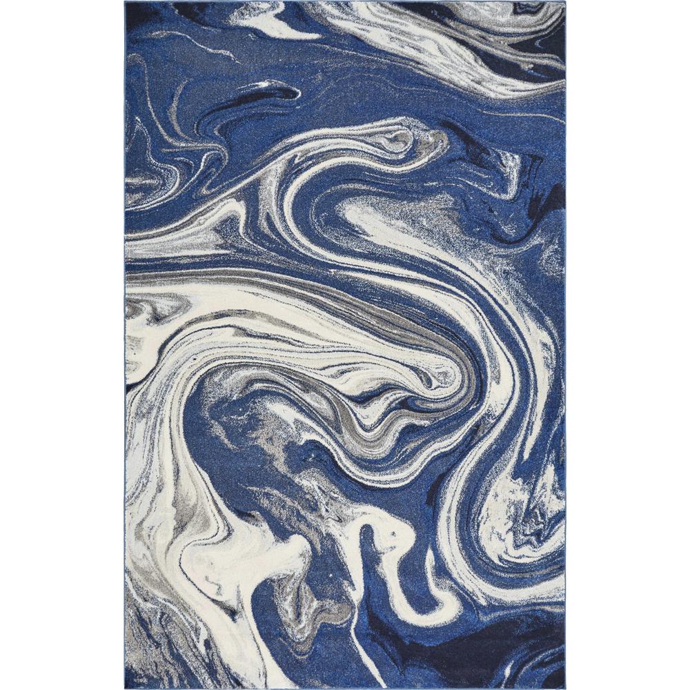 3' x 5' Blue Abstract Waves Area Rug - 375606. Picture 2