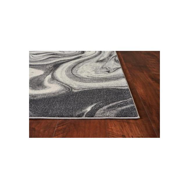 8'x10' Grey Blue Machine Woven Abstract Marble Indoor Area Rug - 375613. Picture 2