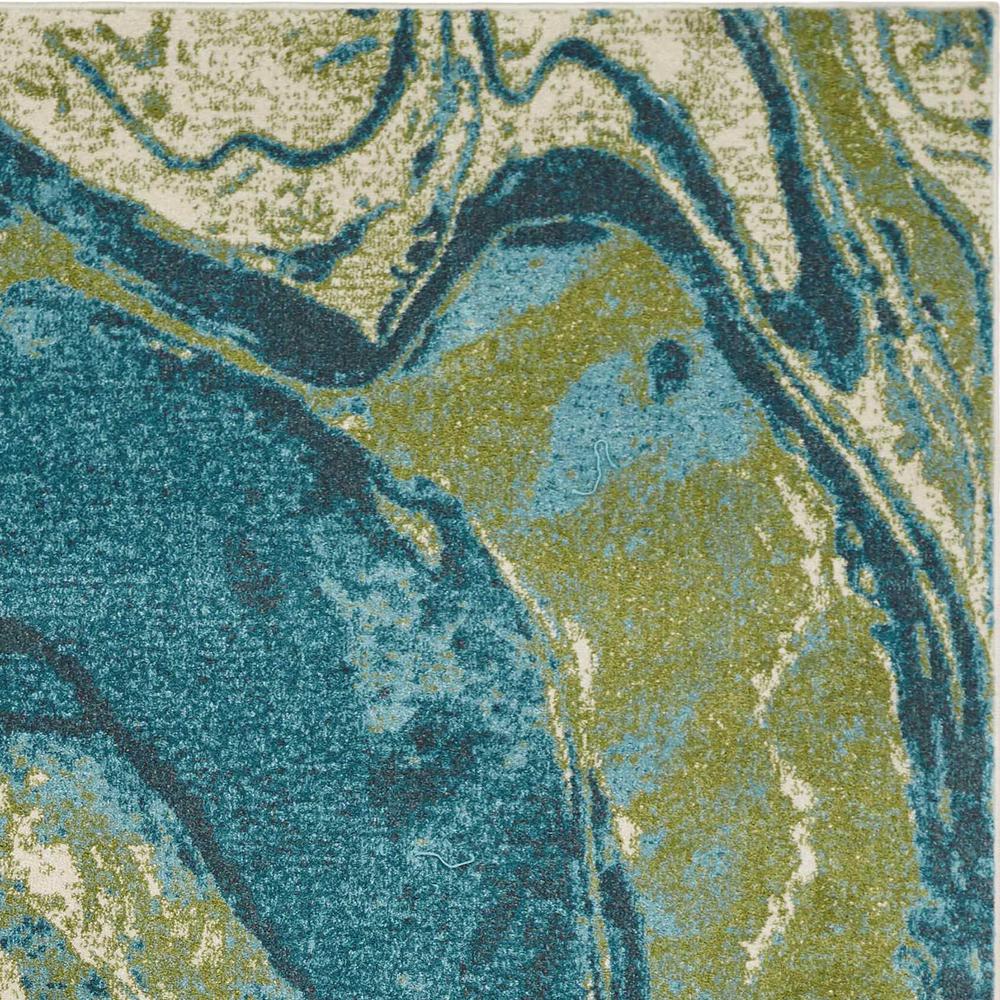 7'x10' Teal Blue Machine Woven Marble Indoor Area Rug - 375616. Picture 4