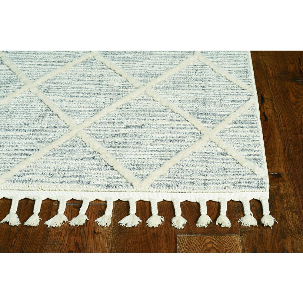 12'x15' Ivory Grey Machine Woven Geometric Indoor Area Rug - 375670. Picture 1