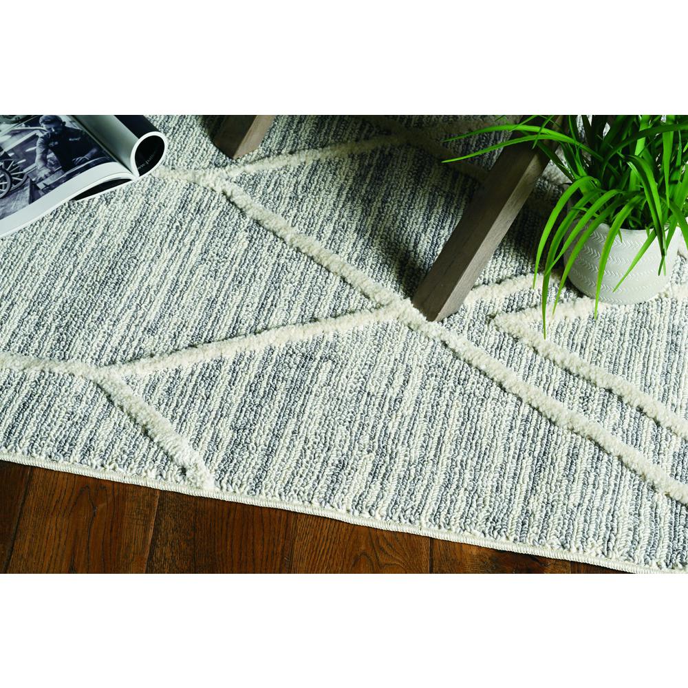 12'x15' Ivory Grey Machine Woven Geometric Indoor Area Rug - 375670. Picture 2