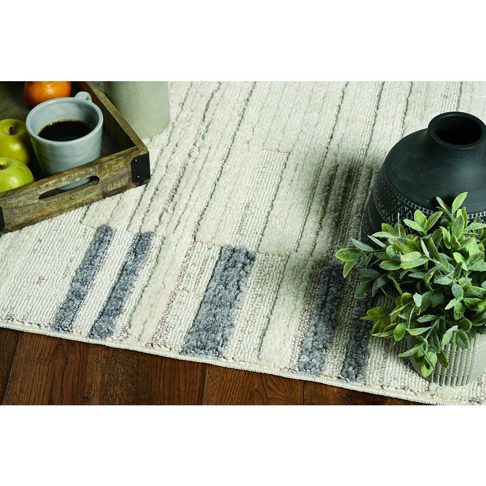 144" X 180" Ivory  Grey Polyester Rug - 375688. Picture 3
