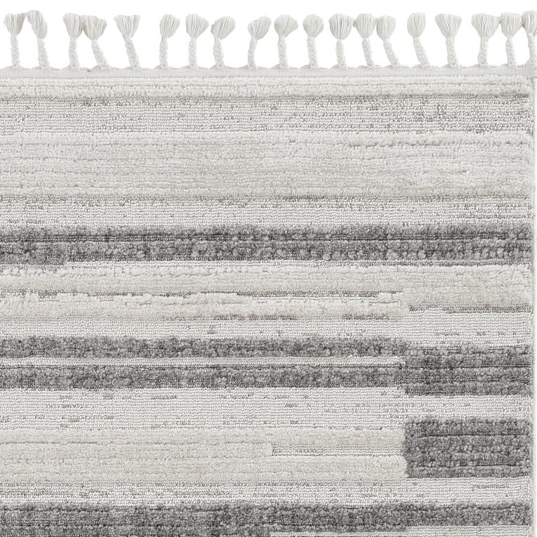 3' x 5' Ivory Grey Gradient Area Rug with Fringe - 375690. Picture 3